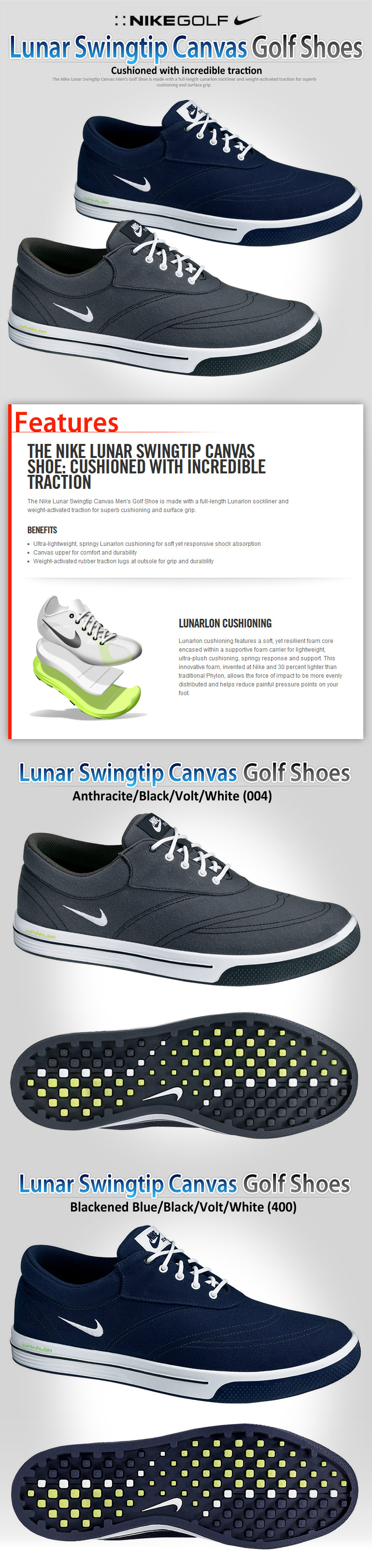 nike lunar swingtip canvas golf shoes